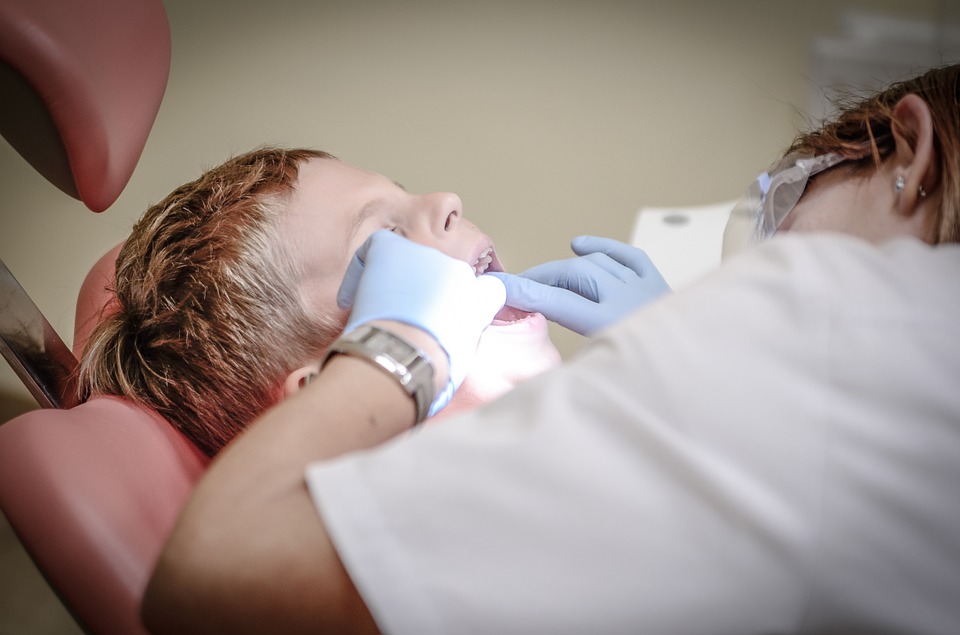 boy getting a dental care