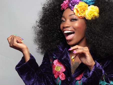 black girl with curly hair